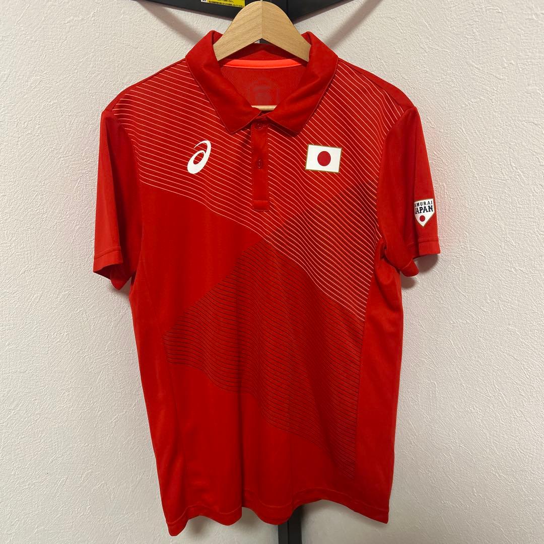 asics 侍ジャパン　SAMURAI JAPAN ポロシャツ　L 侍ジャパン (サムライジャパン) 応援グッズ SIZE L ホワイト 鈴木 誠也