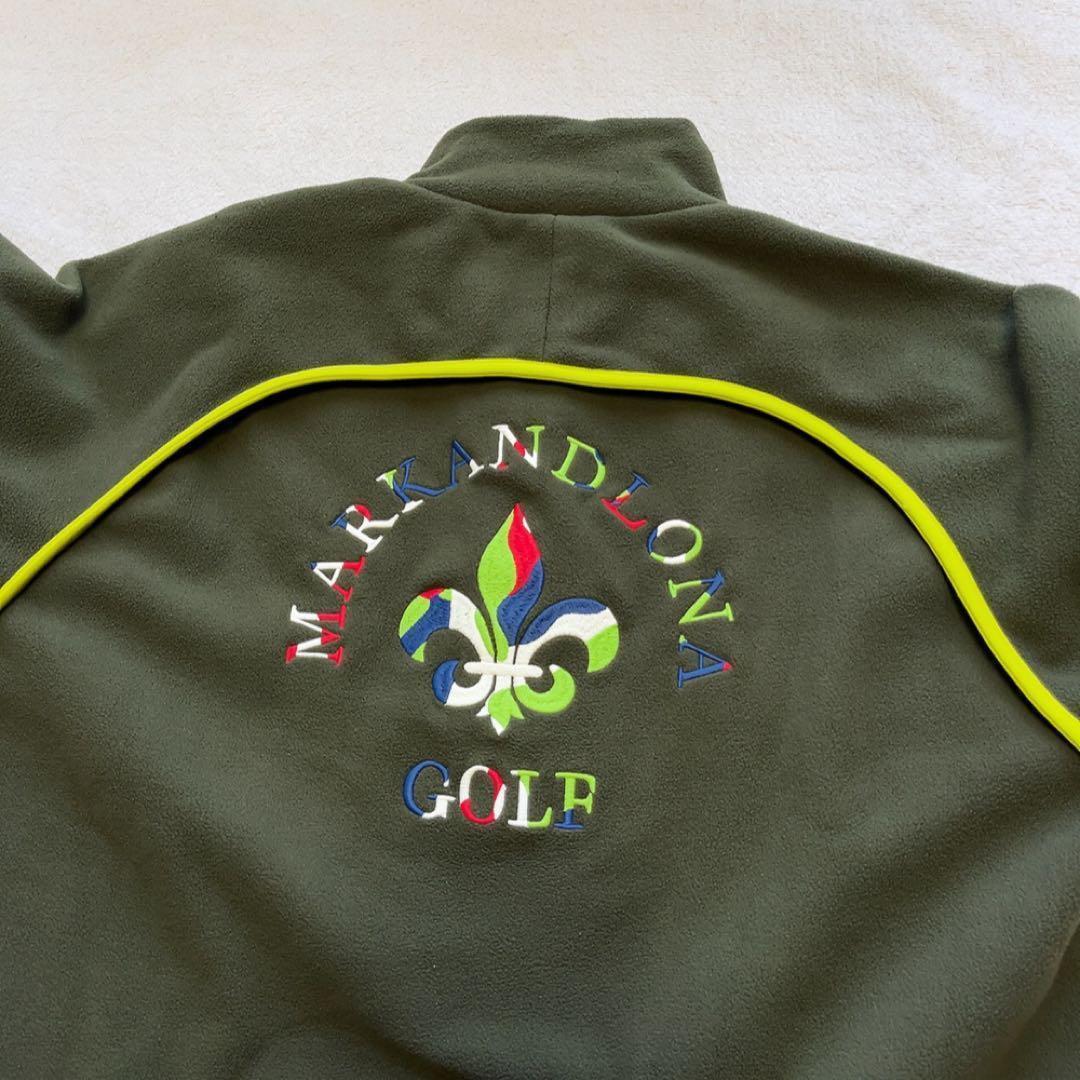 極美品 近年 マークアンドロナ ハーフジップ フリース 裏地付 スカル