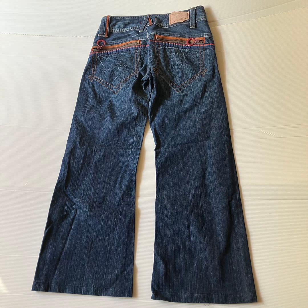 00s archive 日本製 縦落ちフレアデニム 平成ギャル男ギミックy2k