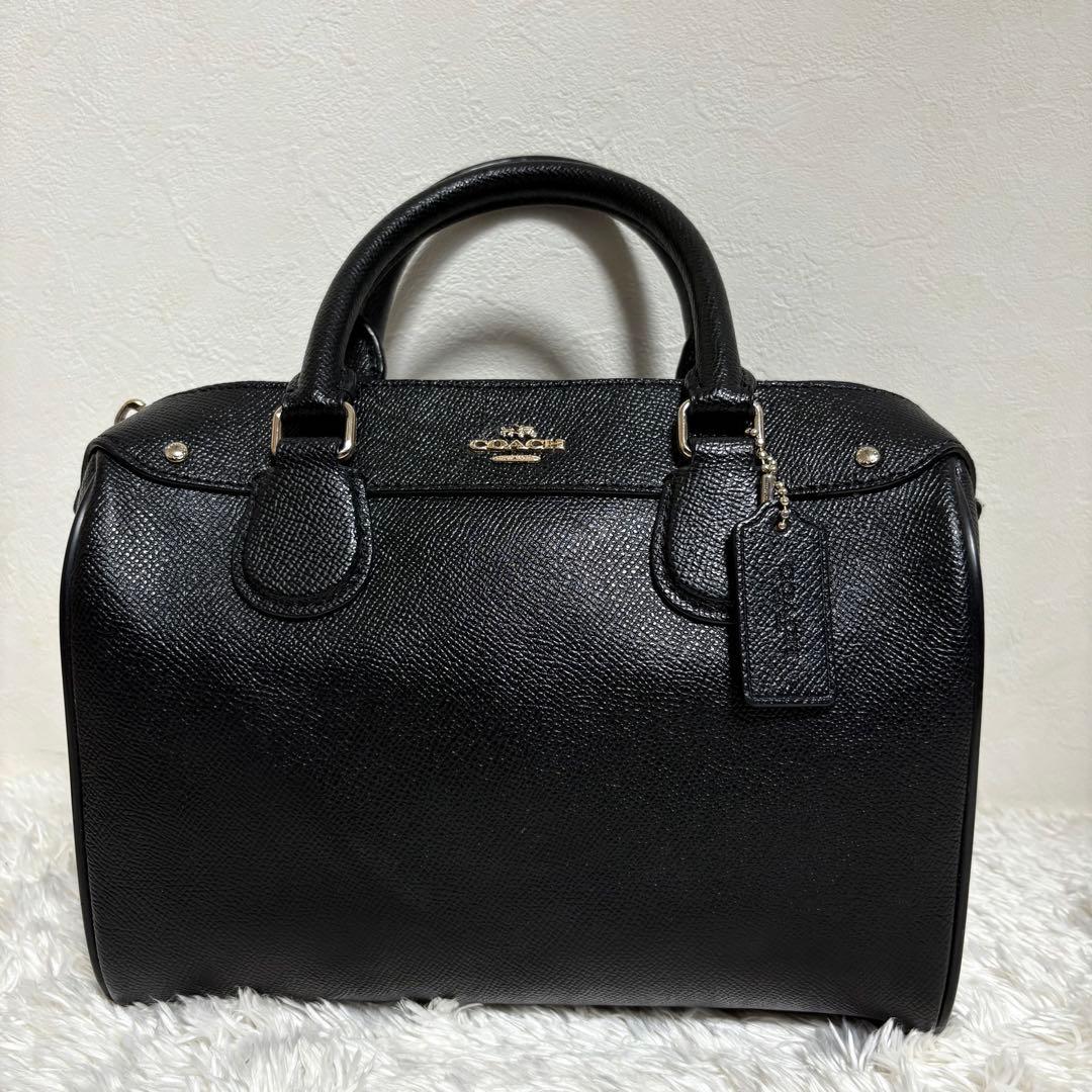 コーチ ハンドバッグ ショルダーバッグ 2way ブラック ミニボストン