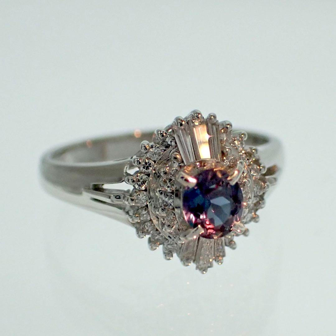 三越 極上アレキサンドライト0.31ct ダイヤ0.30ct Pt900 リング - メルカリ