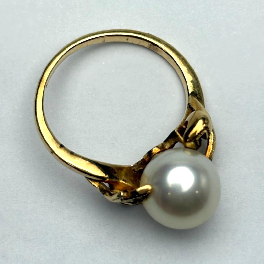 K14 MIKIMOTO アコヤ パールリング 8.6ｍｍ　付属品完備
