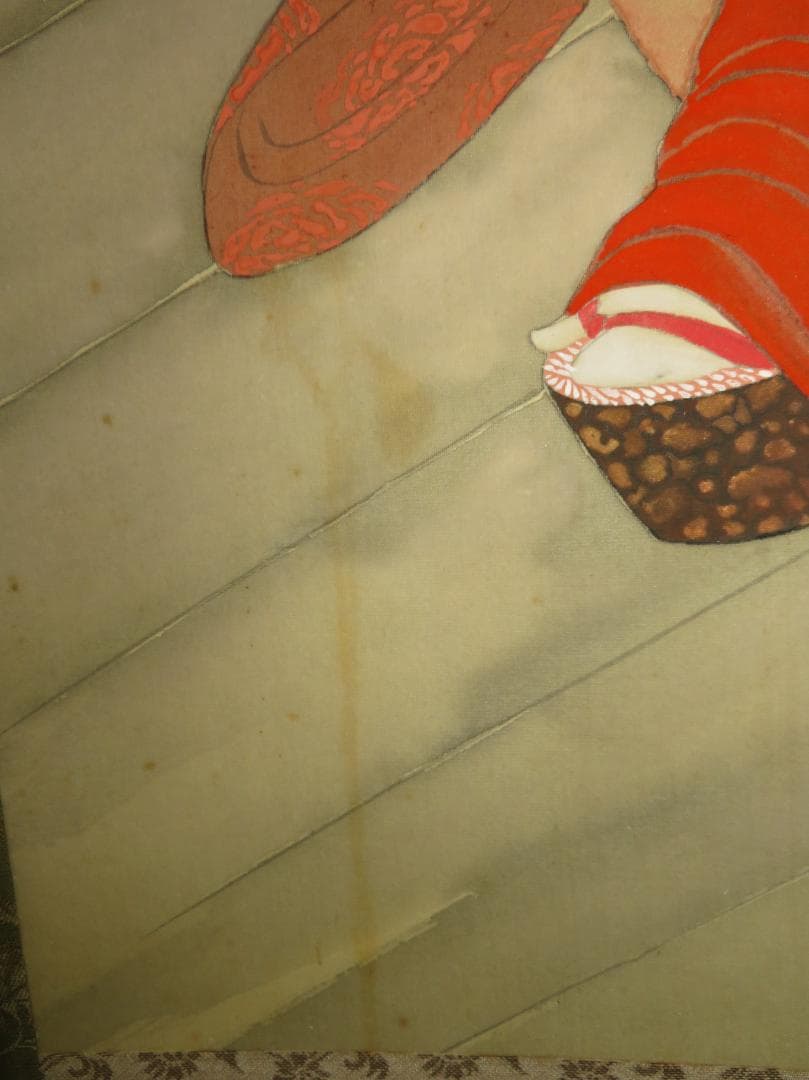 ◆　光春　「舞妓」　絹本　日本画　掛軸　◆