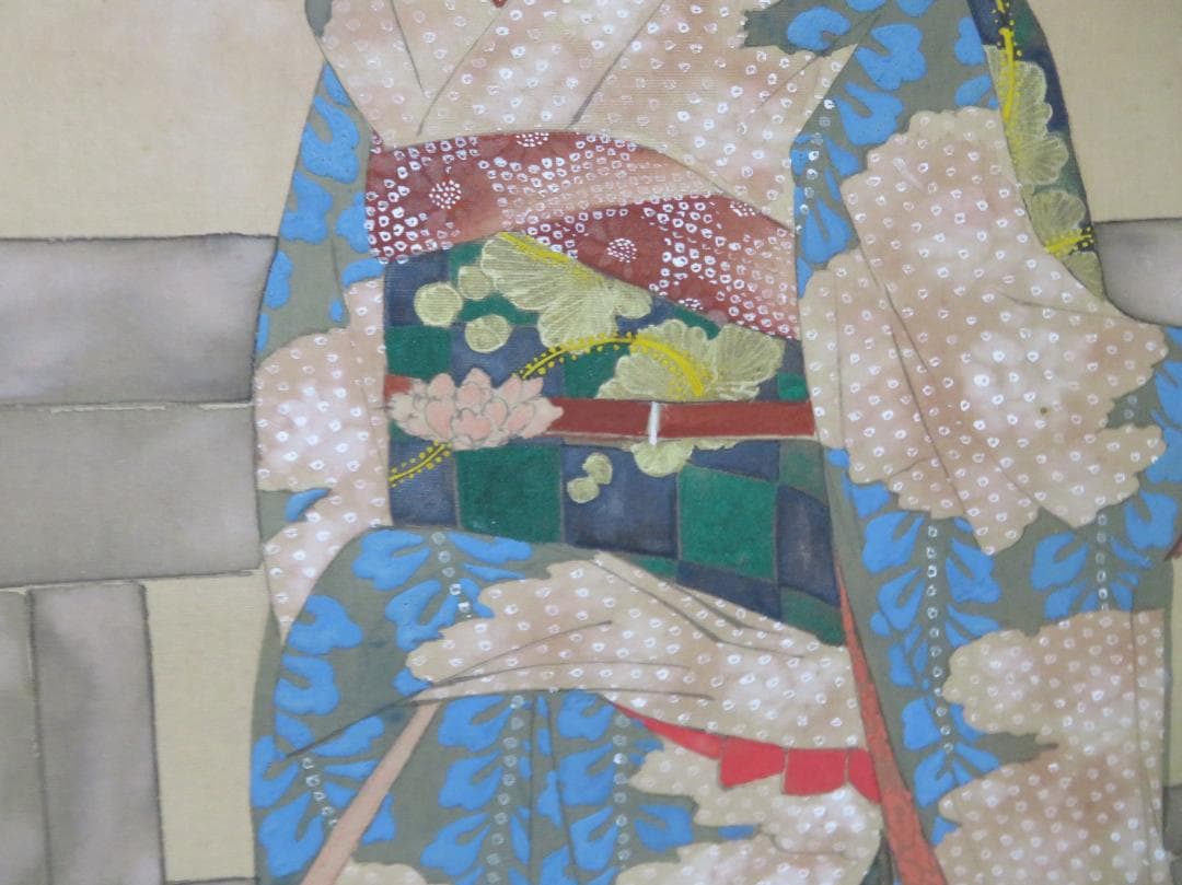 ◆　光春　「舞妓」　絹本　日本画　掛軸　◆