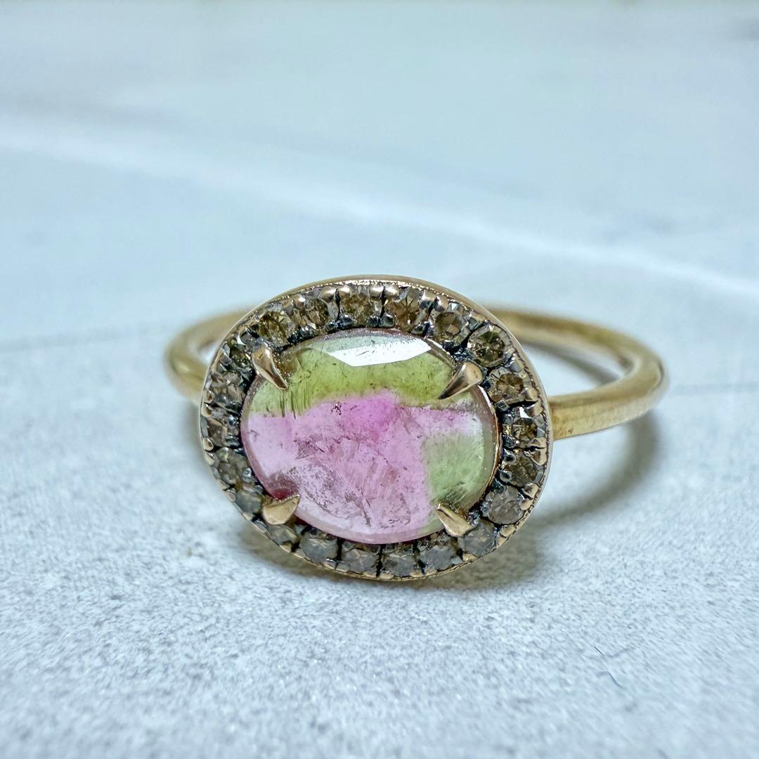 K18Diaメレー3psF.Ring