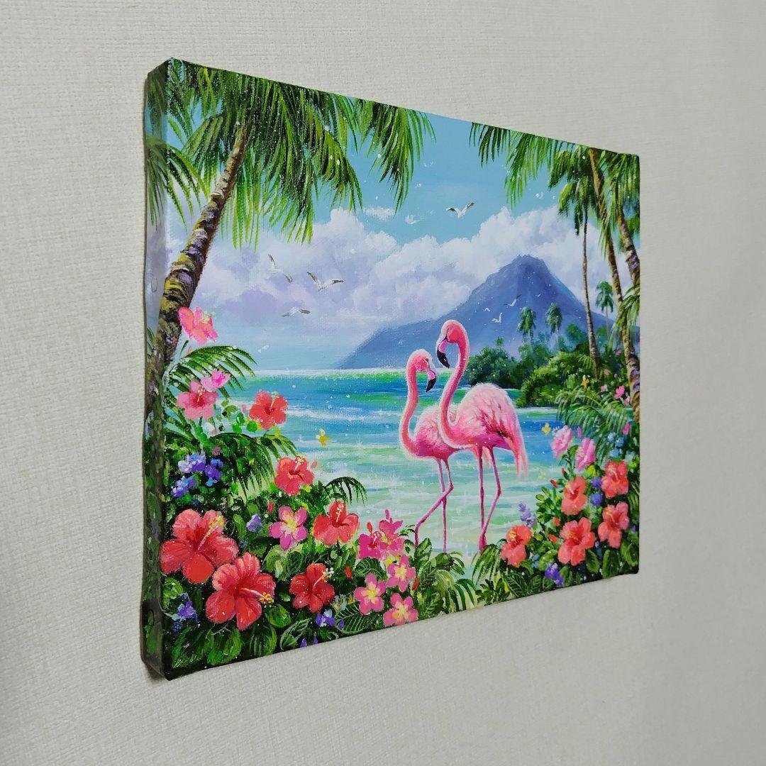 K*Z様 【フラミンゴ】アクリル画 F3 風景画 絵画