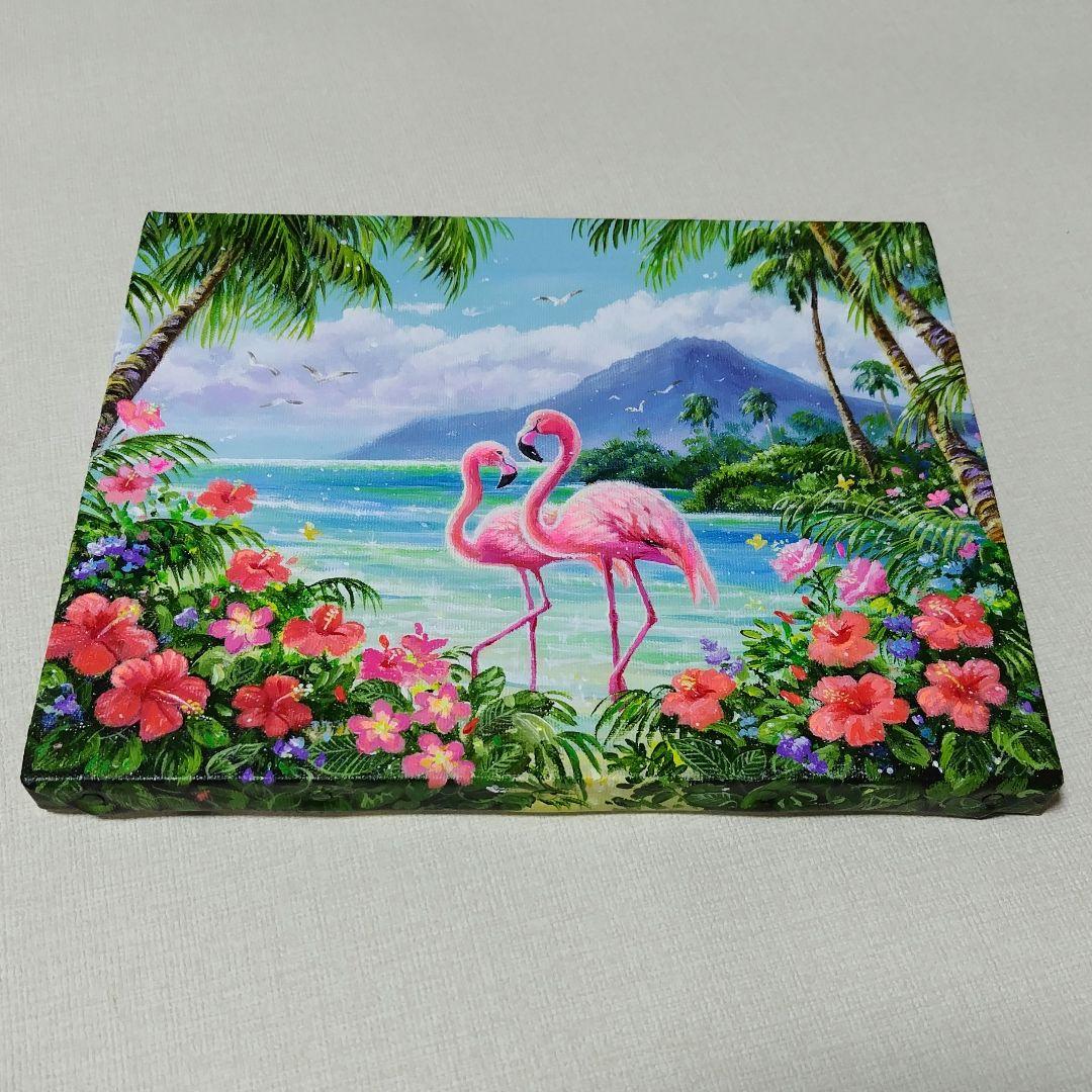 K*Z様 【フラミンゴ】アクリル画 F3 風景画 絵画