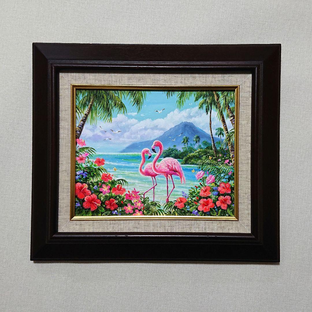 K*Z様 【フラミンゴ】アクリル画 F3 風景画 絵画