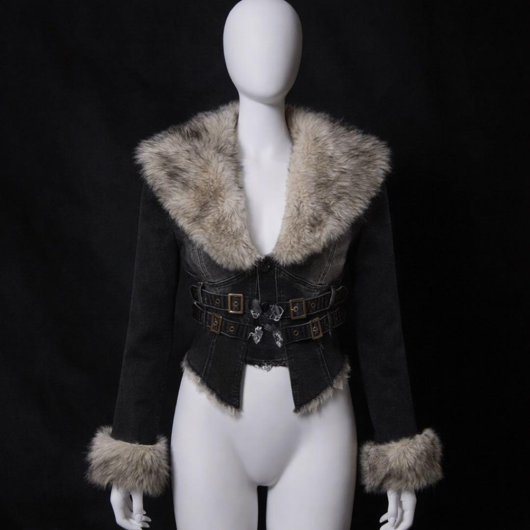 y2k グランジパンク 海外ガール 平成 ファージャケット 姫ギャル森