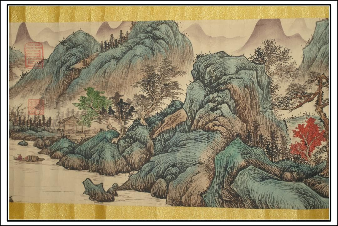 骨董市仕入れ品　中国明時代の掛軸　沈周作 骨董品 BD358A11-6