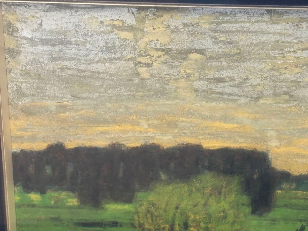 真作 遠藤桑珠 「水辺」 日本画