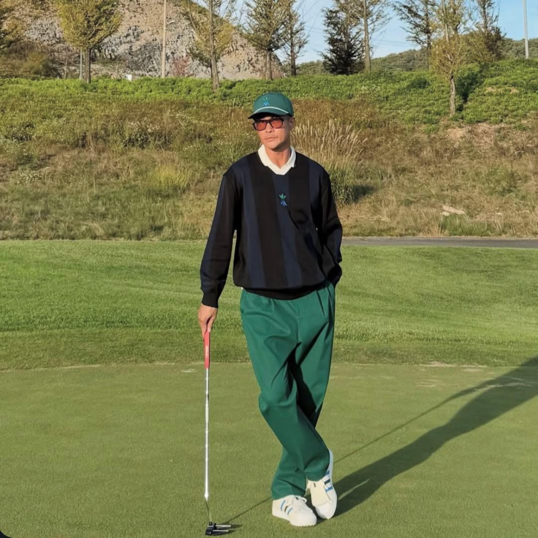 アディダス ゴルフ ローリング リンクス 92 チノ パンツ 緑 ウェア