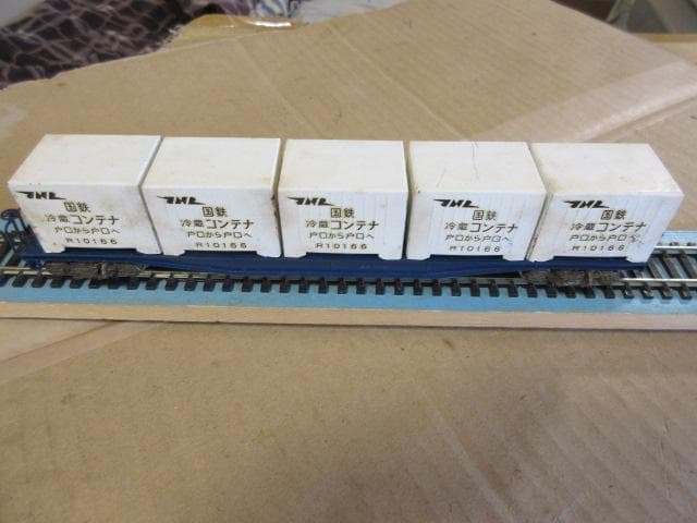 旧型コンテナ車 ５両セット HOゲージ (金属製４プラ製１・エンドウ/カトー製）