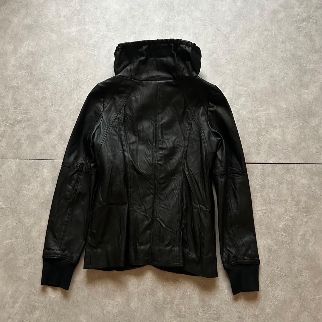 archive grunge leather jacket y2k black - メルカリ