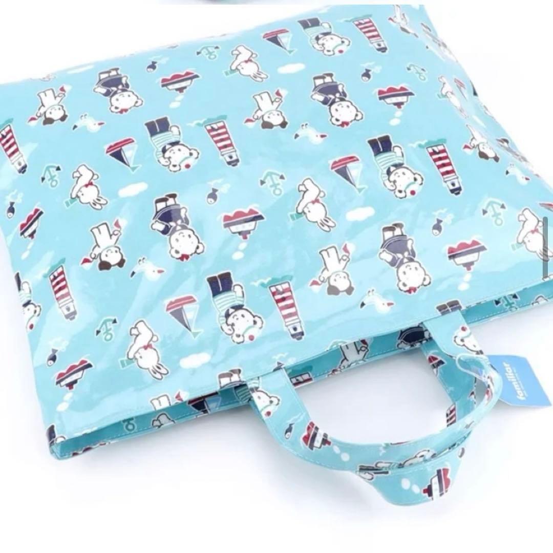 ファミリア トートバッグ ビニール ブルー - メルカリ