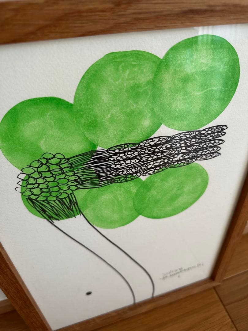 【期間限定値引き】山口一郎　原画　Sサイズ　花HANA 黄緑色