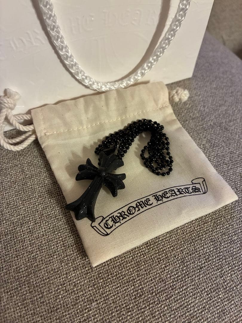 CHROME HEARTS クロス ラバー ネックレス ブラック クロムハーツ