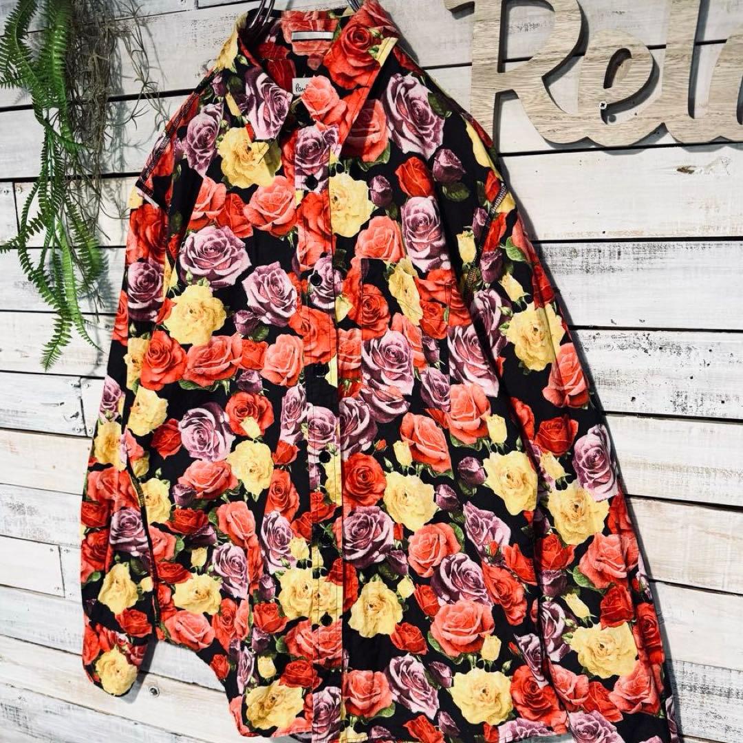 Paul Smith ポールスミス 薔薇 総柄 バラ 長袖シャツ Lサイズ - メルカリ