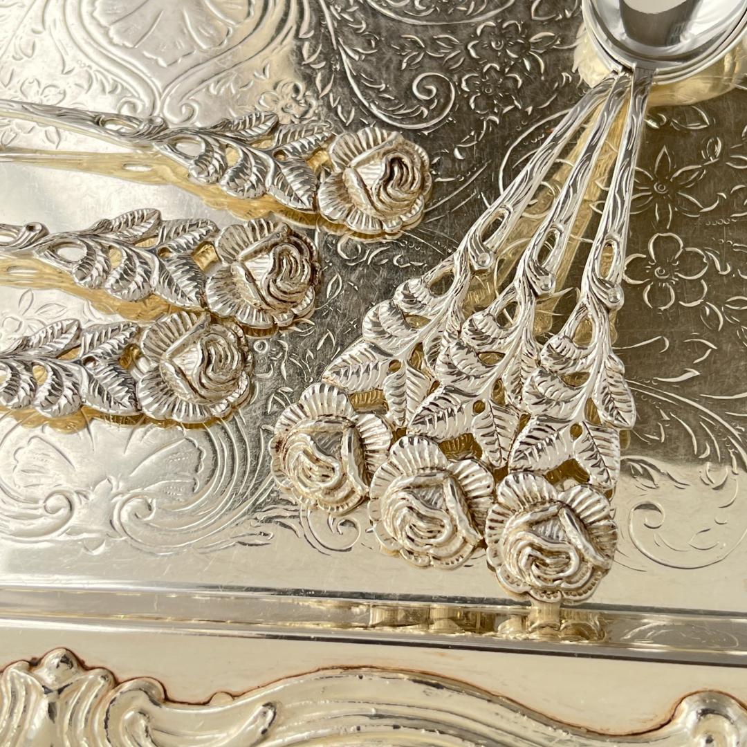 【ANTICO】 ヒルデスハイムローズ ティースプーン 6本【純銀】10.5cm