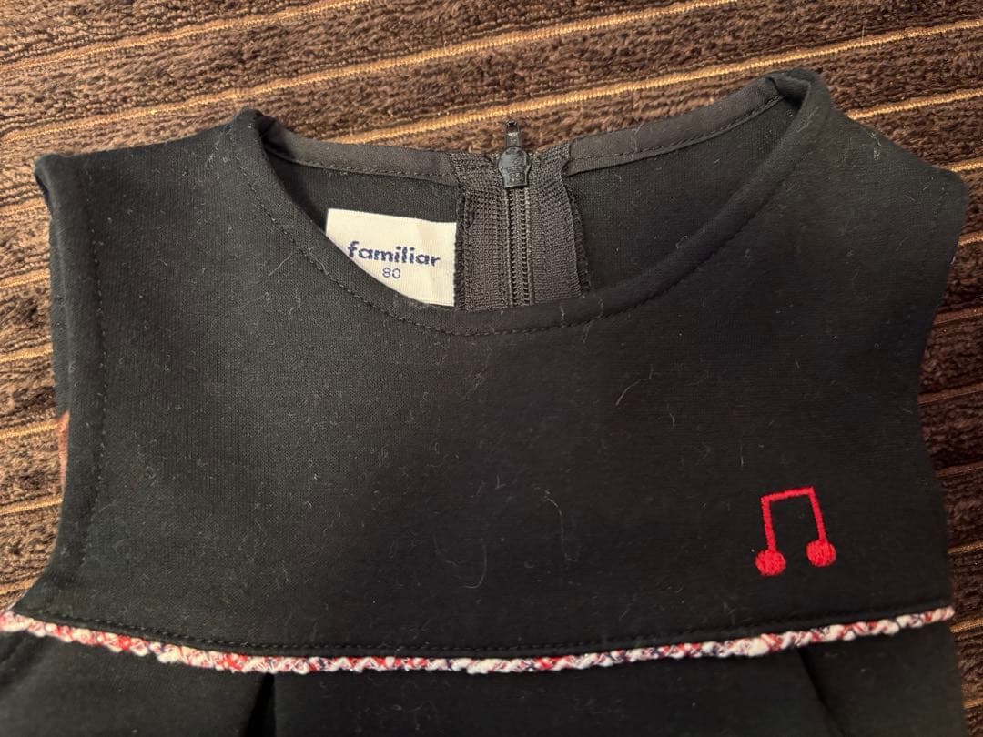 ファミリア ワンピース 80cm ツイード 黒 2024