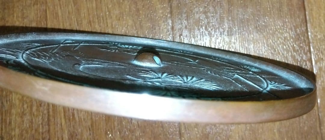 レア ビンテージ】松鶴鏡 青銅鏡 銅鏡 手鏡 マツヅルキョウ ショウカク