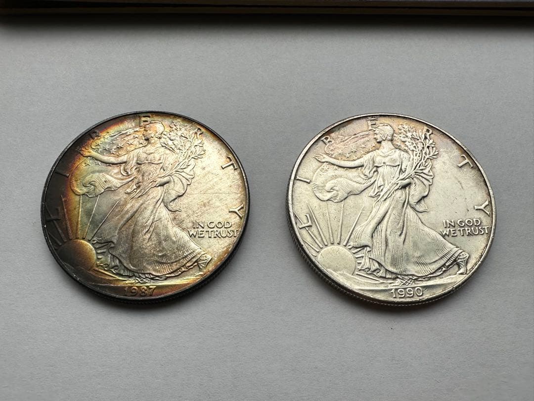 純銀 イーグル銀貨1オンス シルバーイーグル 1OZ 純銀 アメリカ銀貨2枚