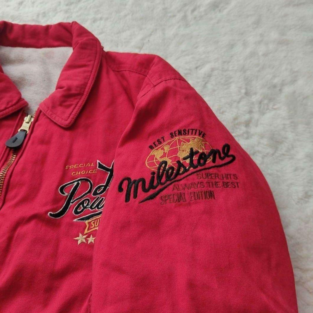 希少レア】90s リバーシブル スポーツ ジャケット レッド グレー 刺繍