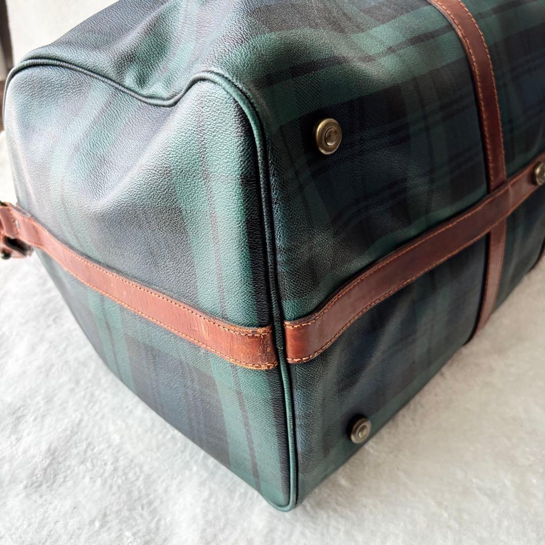 ポロラルフローレン ヴィンテージ ボストンバッグ 緑 PVCレザー 2WAY
