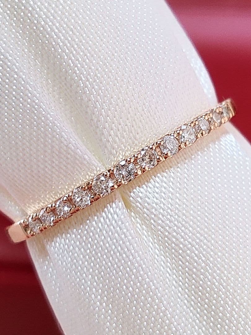 新入荷 未使用 k18PG ダイヤモンド 0.10ct エタニティ リング