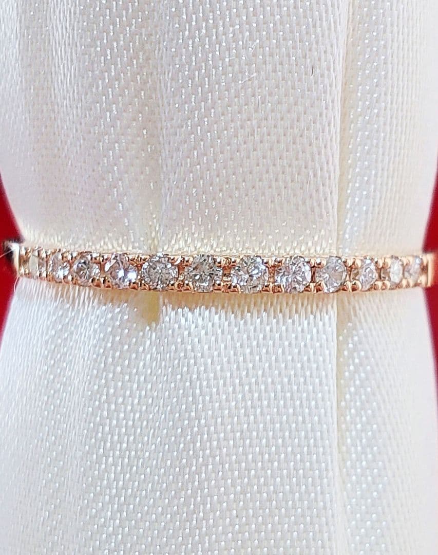 新入荷 未使用 k18PG ダイヤモンド 0.10ct エタニティ リング