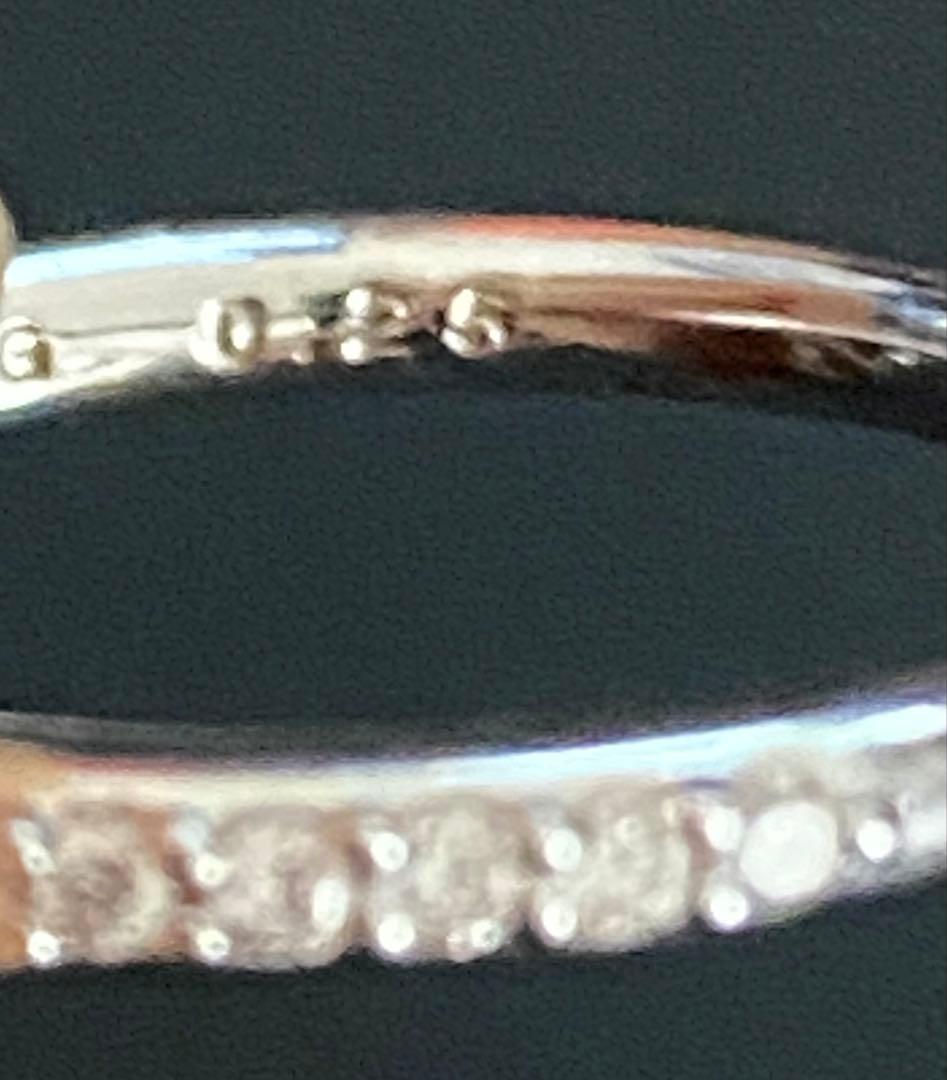ポンテヴェキオ ダイヤ0.25ct ハート リング K18WG 1.5cm 7号