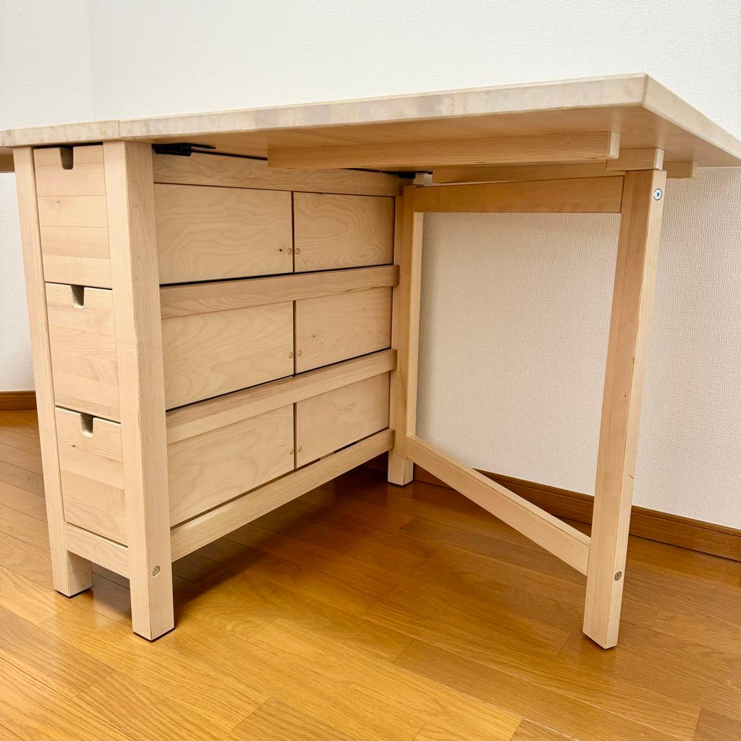 美品】IKEA ノールデン NORDEN ダイニングテーブル バーチ - メルカリ