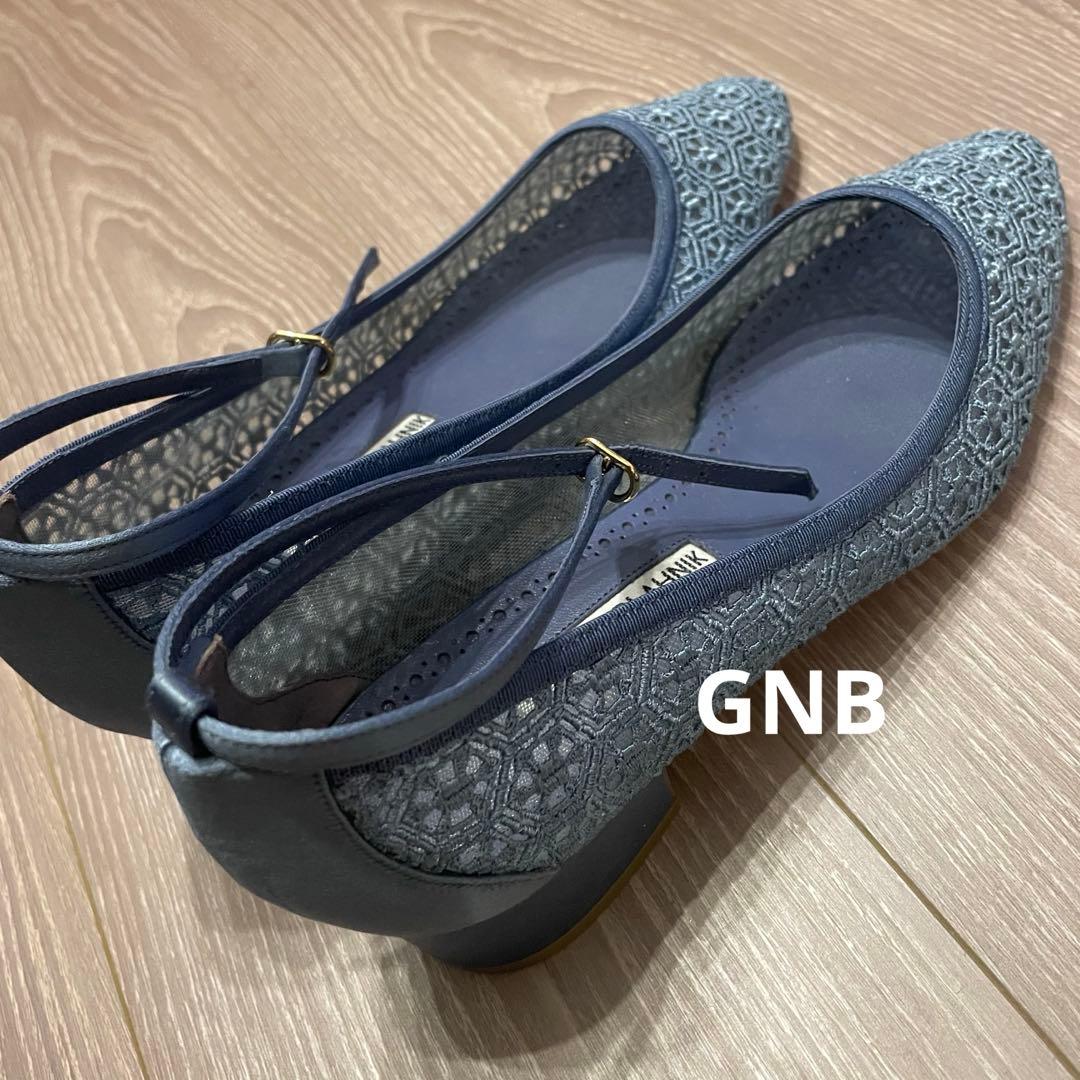 マノロブラニク未使用レースパンプス38ブルー金子綾さん大草直子さん愛用ブランド