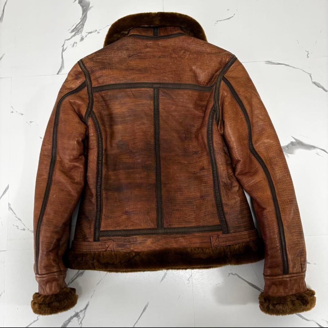 AVIREX✨激レア B-1フライトジャケット クロコ型押し リアルムートン M