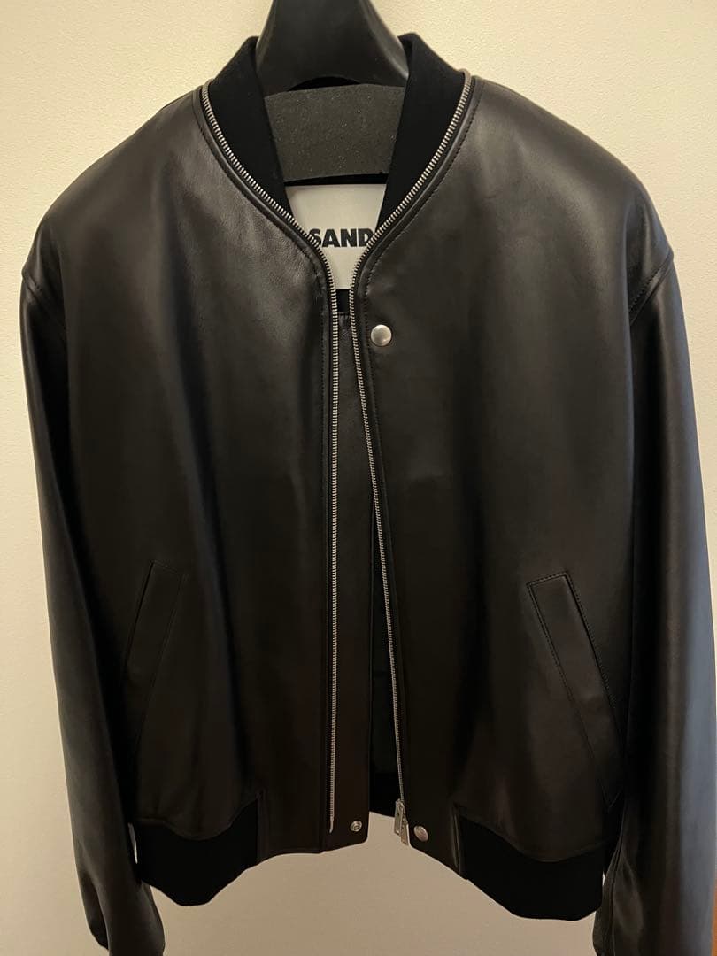 JIL SANDER ブラックレザージャケット 48 - メルカリ