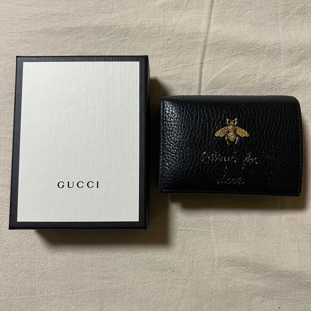 GUCCI 財布 ビー アニマリエ ブラック 2つ折り グッチ 蜂 - メルカリ