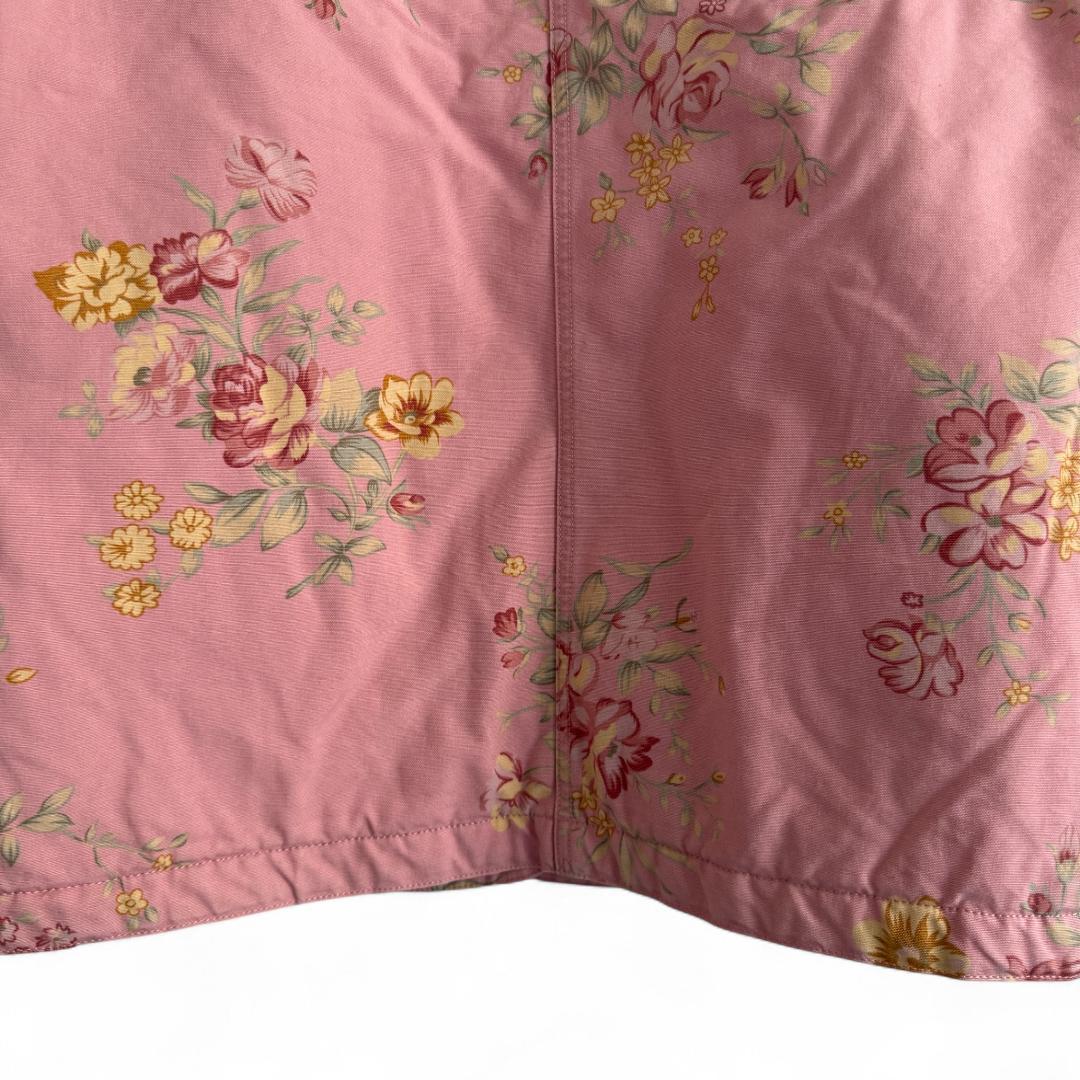 80s ヴィンテージ L.L.Bean 花柄 ワークジャケット ピンク S Y7