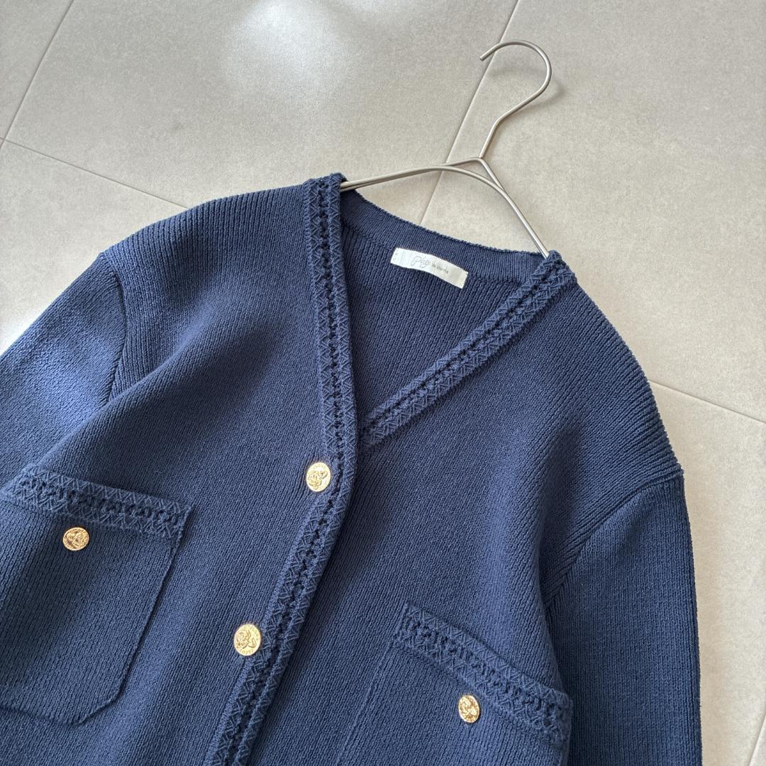 極美品 Plage プラージュ♡ゴールドボタン ニットジャケット 金ボタン