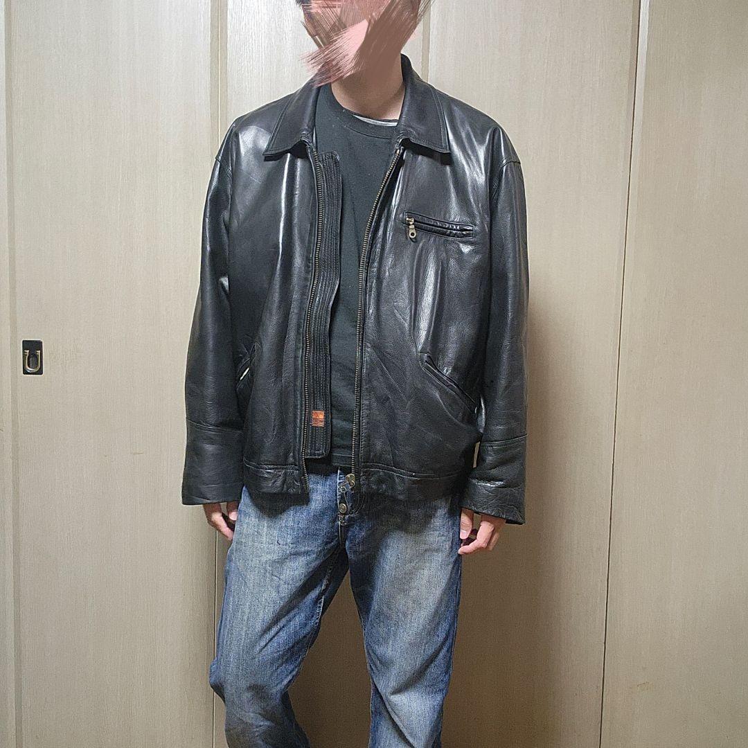 オーバーサイズ　レザージャケット　　XL相当 Rocky Monroe（ロッキーモンロー） 革ジャン ライダース オーバー