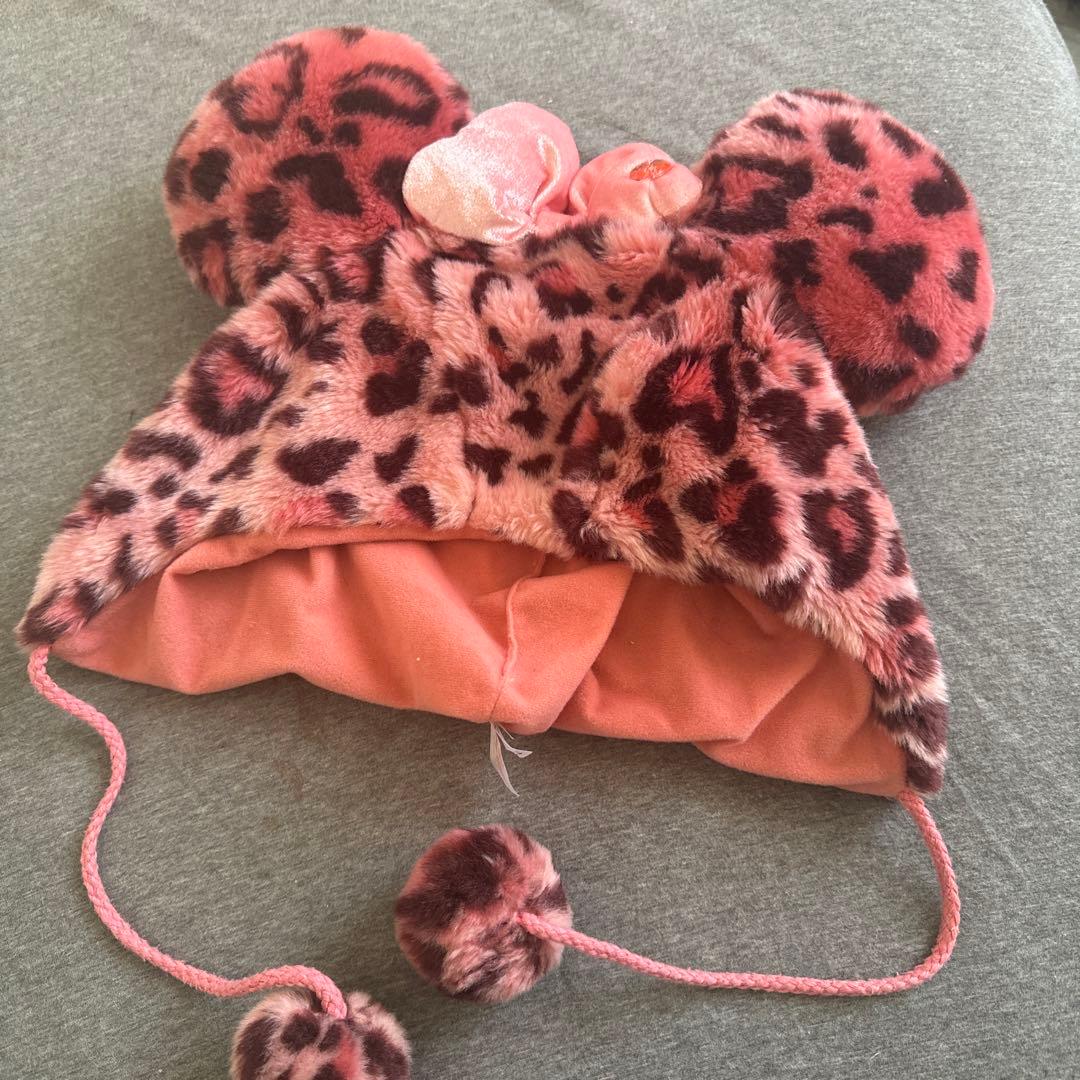 ディズニー ファンキャップ ヒョウ柄 ピンク ミニー - メルカリ