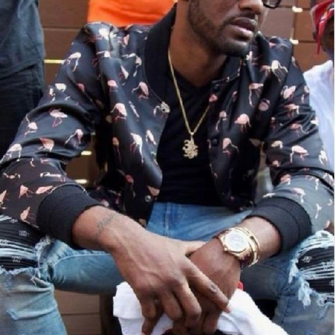 極美品】サンローラン ダメージ加工 ジャケット ブルゾン フラミンゴ