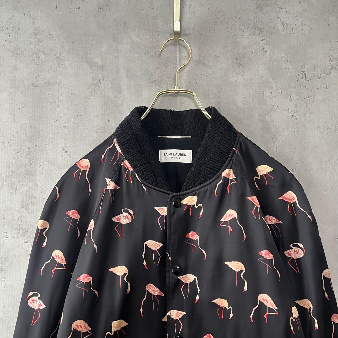 極美品】サンローラン ダメージ加工 ジャケット ブルゾン フラミンゴ