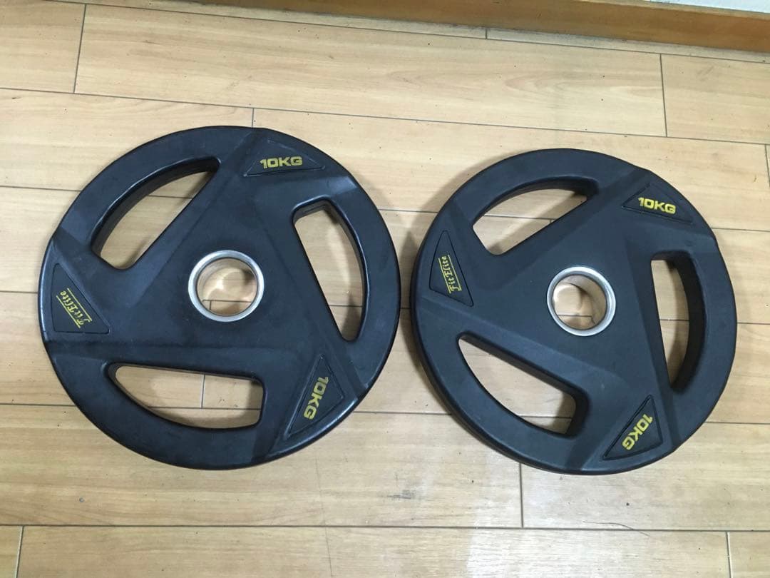 FITELITEフィットエリート ラバープレート 10Kg×2枚 穴径50mm