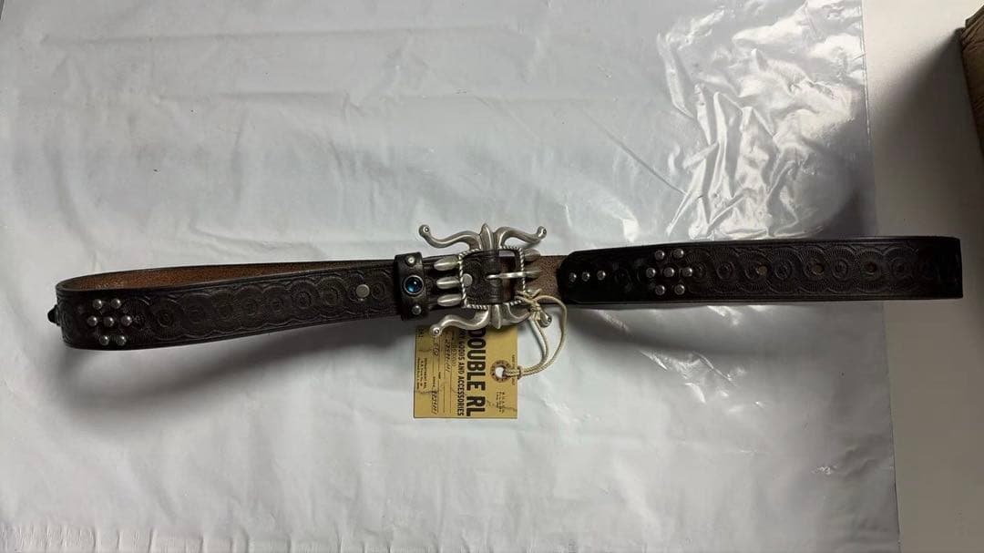 RRL ダブルアールエル スタッズ レザーベルト W34 - メルカリ