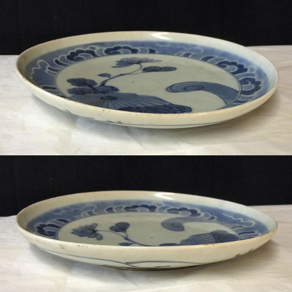 e1671 古伊万里 染付 皿 径20cm - メルカリ