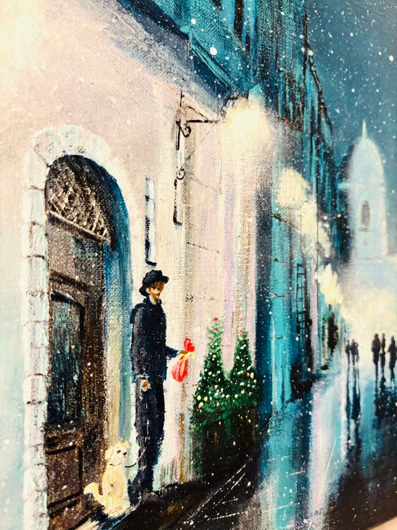 期間限定値下げ中 アクリル原画 F6サイズ 夜景アート モダンインテリア