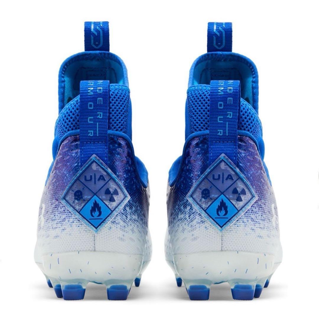 アンダーアーマー 27.5 スポットライト アメフト スパイク シューズ 青