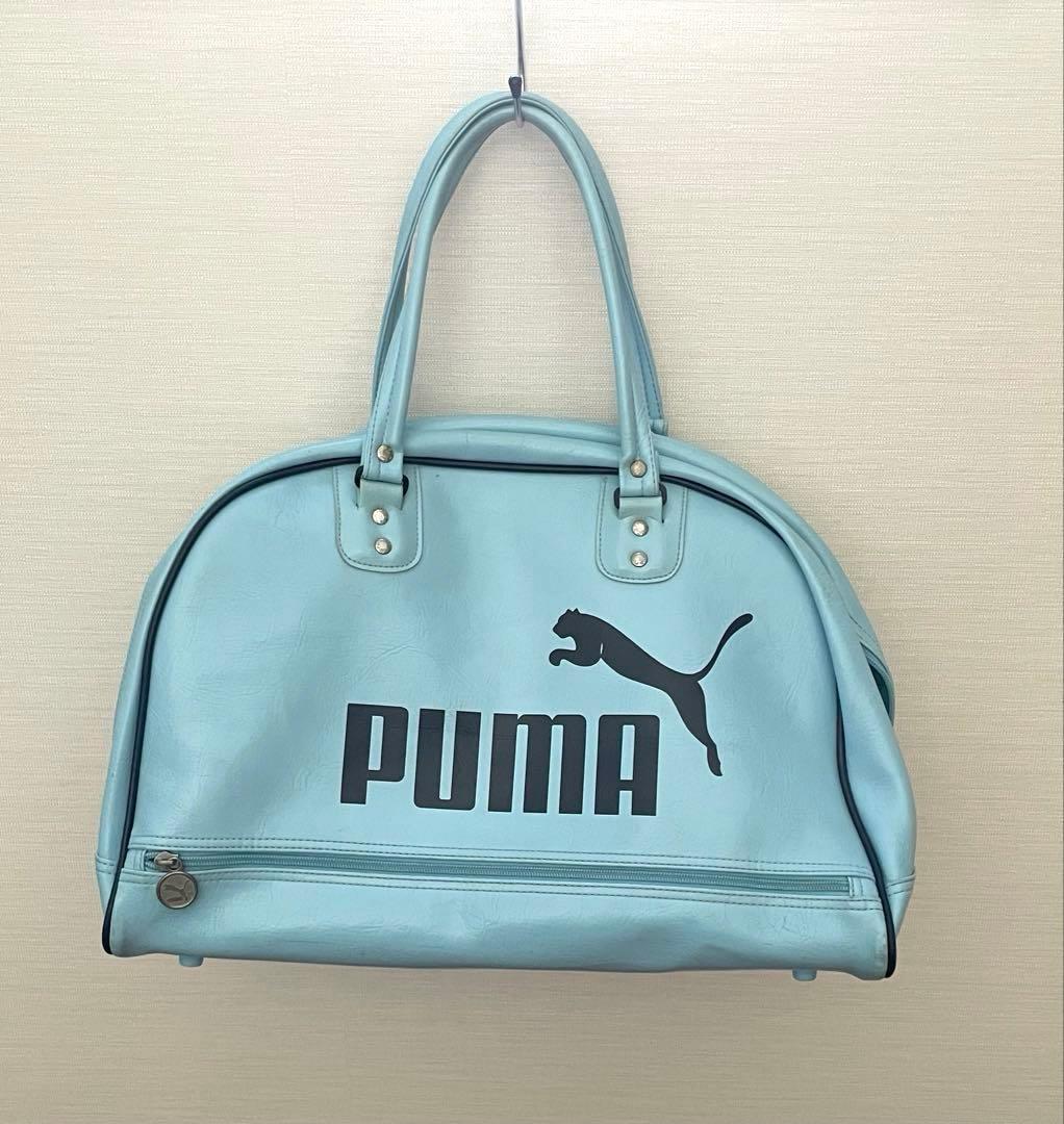 【レトロ】 PUMA 水色　ボストンバッグ PUMA（プーマ） ボストンバッグ ユニセックス スタイル スイム