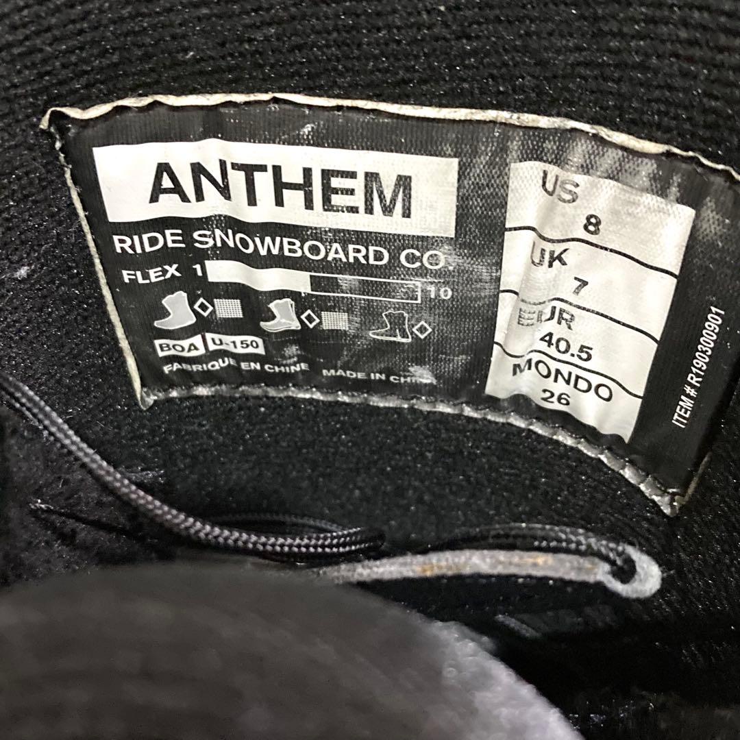 人気✨26.0cm RIDE ANTHEM BOA スノーボードブーツ ブラック