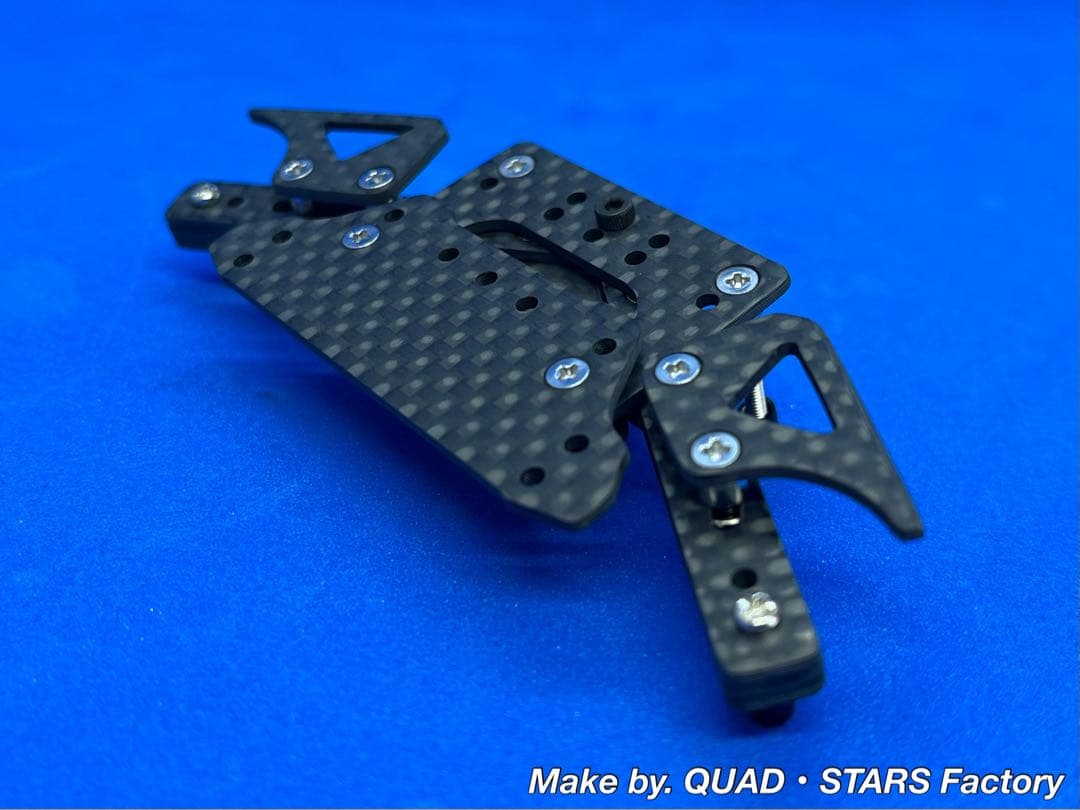 【ミニ四駆・MS用】１軸リヤアンカー　ブラックアウト／カーボン【19mm対応】